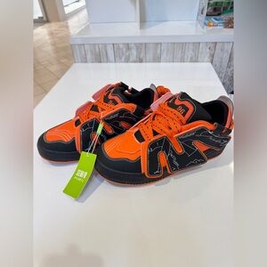 Kids Orange and Black Sneakers